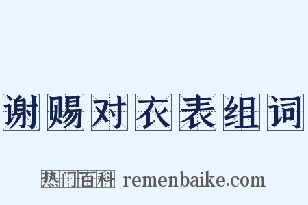 谢赐对衣表组词是什么意思的图片